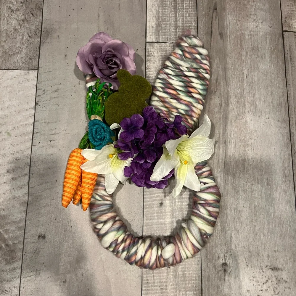 Handmade bunny wreath